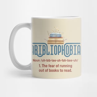 Abibliophobia Definition Funny Book Lover Mug